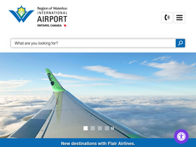 'waterlooairport.ca' screenshot