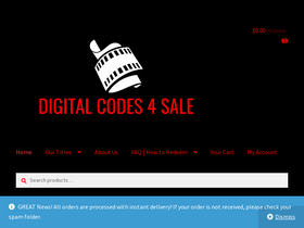 'digitalcodes4sale.com' screenshot