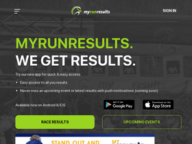 'myrunresults.com' screenshot