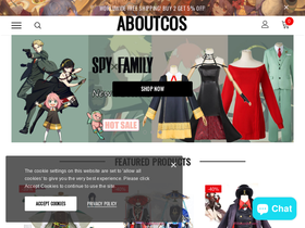 aboutcos.shop homepage screenshot