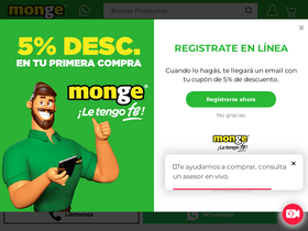 'tiendamonge.com' screenshot