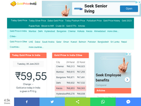 'goldpriceindia.com' screenshot