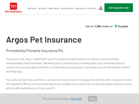 'argospetinsurance.co.uk' screenshot