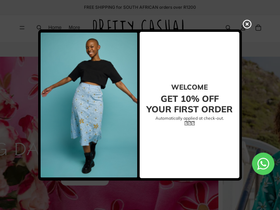 prettycasual.co.za homepage screenshot