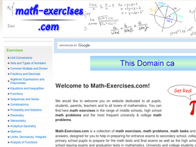 'math-exercises.com' screenshot