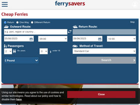 'ferrysavers.co.uk' screenshot