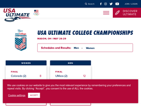 'usaultimate.org' screenshot