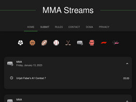 'mmastreams100.com' screenshot