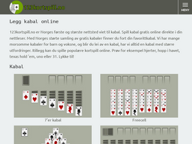 '123kortspill.no' screenshot
