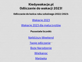 'kiedywakacje.pl' screenshot