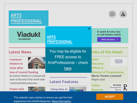 'artsprofessional.co.uk' screenshot