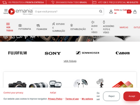 'emania.com.br' screenshot