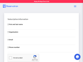 'reservotron.com' screenshot