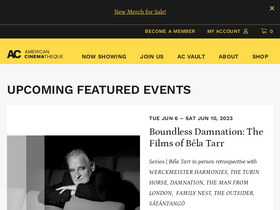 'americancinematheque.com' screenshot