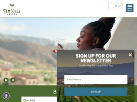 'visittemeculavalley.com' screenshot