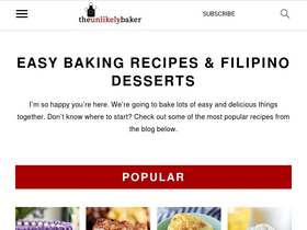 'theunlikelybaker.com' screenshot