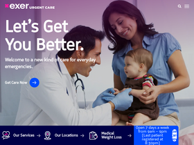 'exerurgentcare.com' screenshot