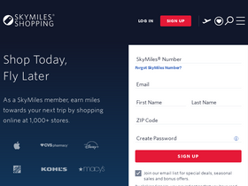'skymilesshopping.com' screenshot