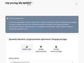 'czypociagsiespozni.pl' screenshot