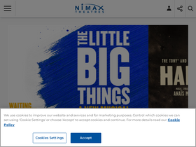'nimaxtheatres.com' screenshot