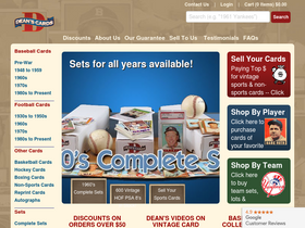 'deanscards.com' screenshot