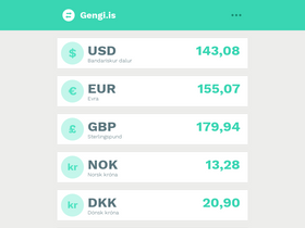 'gengi.is' screenshot