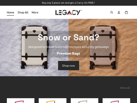 legacyluggage.com homepage screenshot