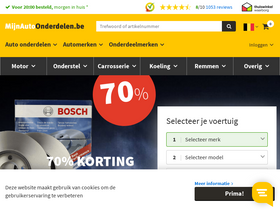 'mijnautoonderdelen.be' screenshot
