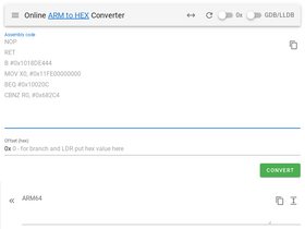 'armconverter.com' screenshot