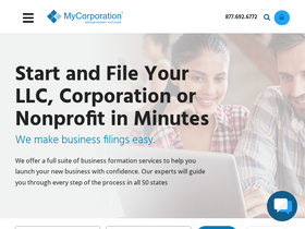 'mycorporation.com' screenshot
