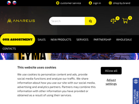 'anareus.cz' screenshot