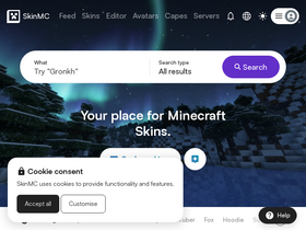 'skinmc.net' screenshot