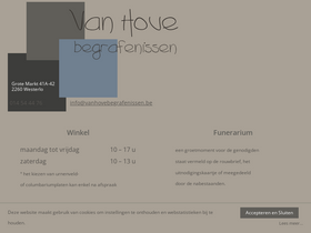 'vanhovebegrafenissen.be' screenshot