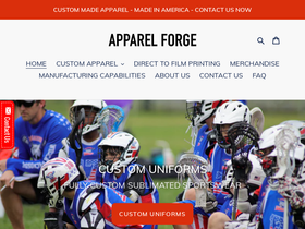apparelforge.com homepage screenshot