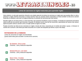 'letraseningles.es' screenshot
