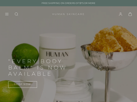 Human Skincare website screenshot