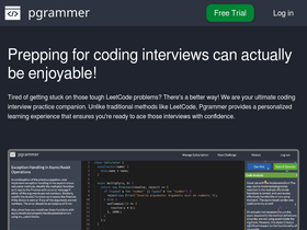 Pgrammer - Revolutionize coding interview prep with AI-driven, personalized challenges and real-time feedback.