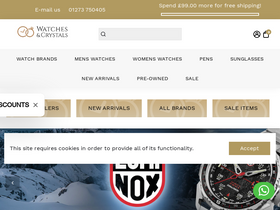 'watchesandcrystals.com' screenshot