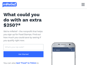 'mrelief.com' screenshot