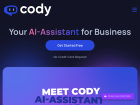 Cody - Elevate productivity with a personalized AI assistant, effortlessly answering queries, streamlining workflows