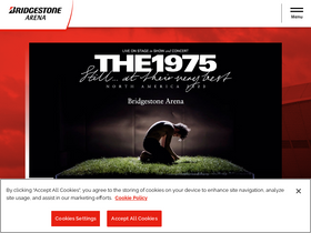 'bridgestonearena.com' screenshot