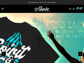aboveclothing.com homepage screenshot