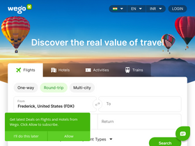 'wego.co.in' screenshot