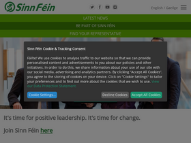 'sinnfein.ie' screenshot
