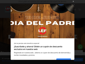 'lefcasademusica.com' screenshot