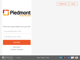'piedmontwallet.com' screenshot