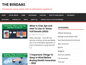 'thebindaas.com' screenshot