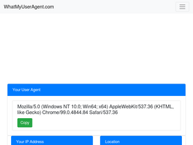 'whatmyuseragent.com' screenshot