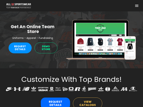 allusportswear.com homepage screenshot