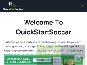 'quickstartsoccer.com' screenshot
